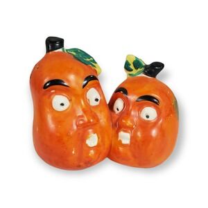 Vintage Anthropomorphic oranges Salt & Pepper‎ Shakers Made in Japan Solid MCM
